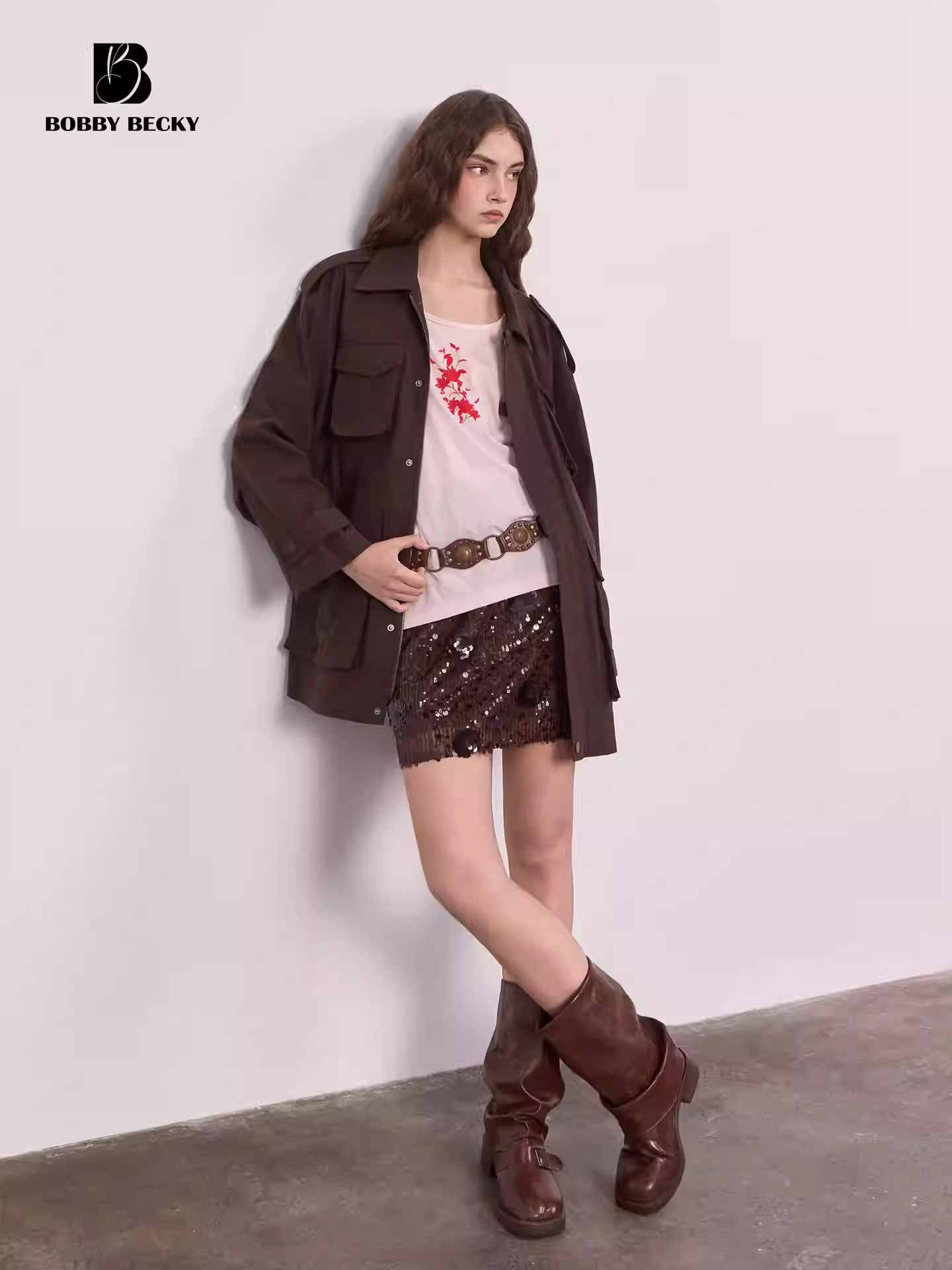 Retro Barn-style Workwear Loose trench coat with peaked collar and mid-length jacket